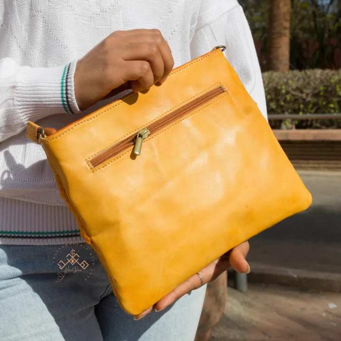 Handmade Berber carpet leather Purse - Image 5