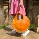 Perfect Fashion Round Tote Leather Bag for Women