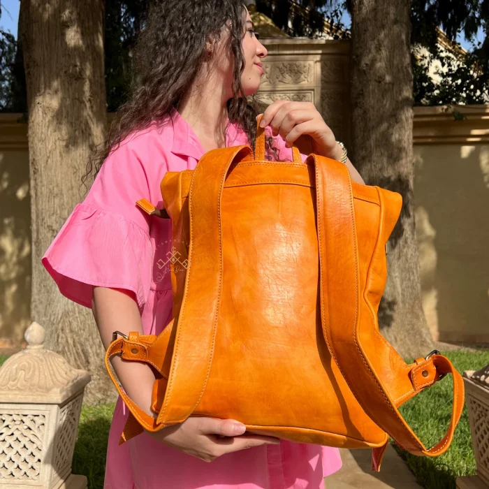 Set Of Original Roll Top Leather Backpack - Image 7