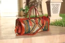Chic Kilim Travel Bag with green Carpet Design