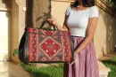 Personalized Weekend travel Carpet Leather bag
