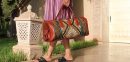 Chic Kilim Travel Bag with green Carpet Design