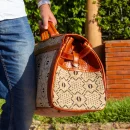 Large Brown Kilim Travel leather Bag