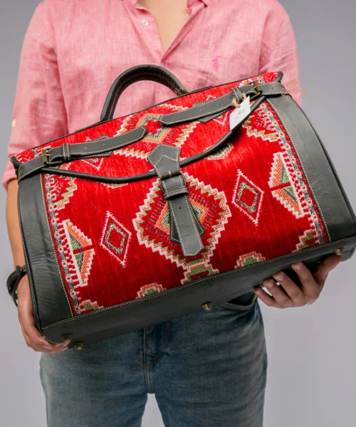 Luxury Black Leather Duffel - Red Carpet Travel Bags